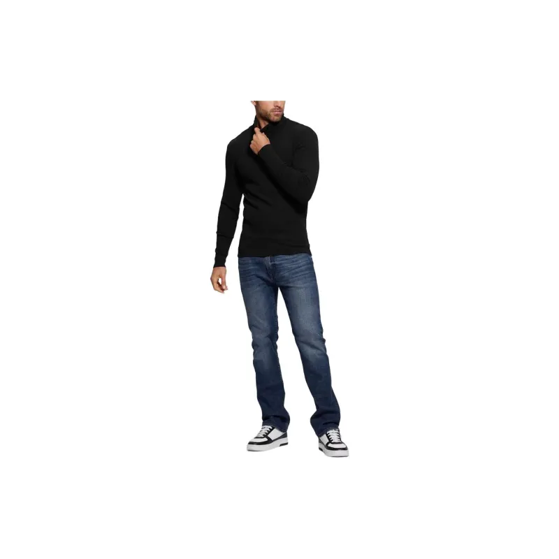 GUESS Mateo Turtleneck Tee T-Shirt Men's Black-3
