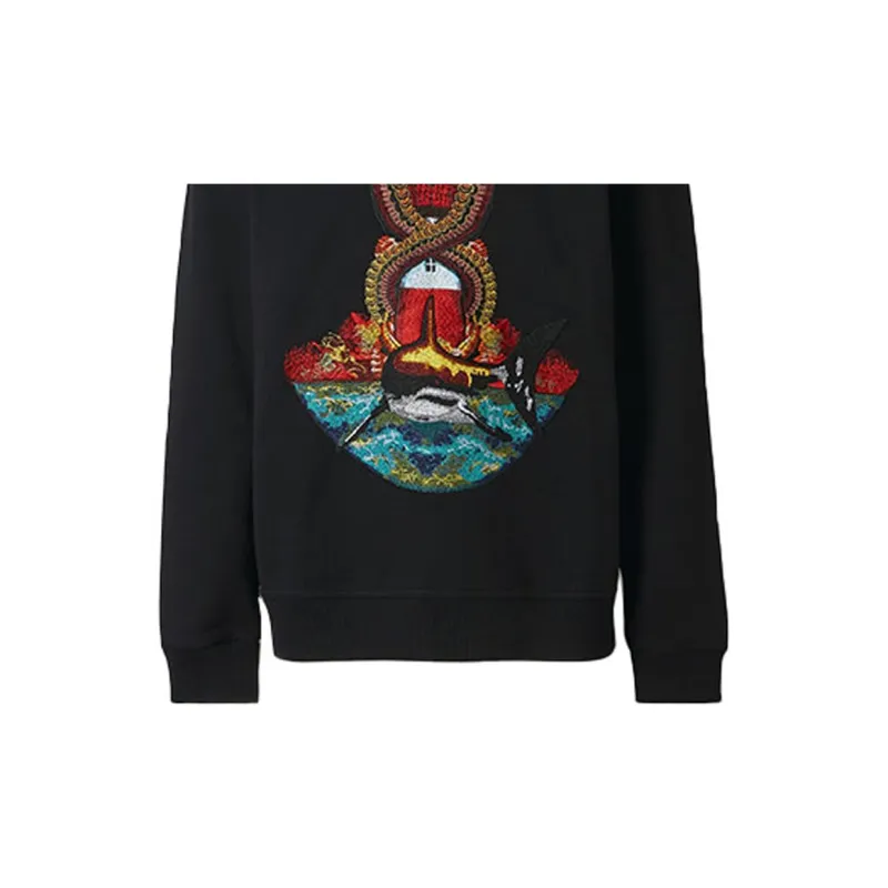 Burberry Cotton Sports Sweatshirt Men's Black-11
