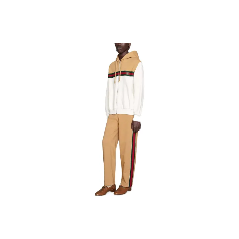 GUCCI SS22 Knitted Sports Pants Men's Brown-1