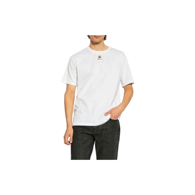 BALLY Logo Embroidered Crewneck T Shirt-2