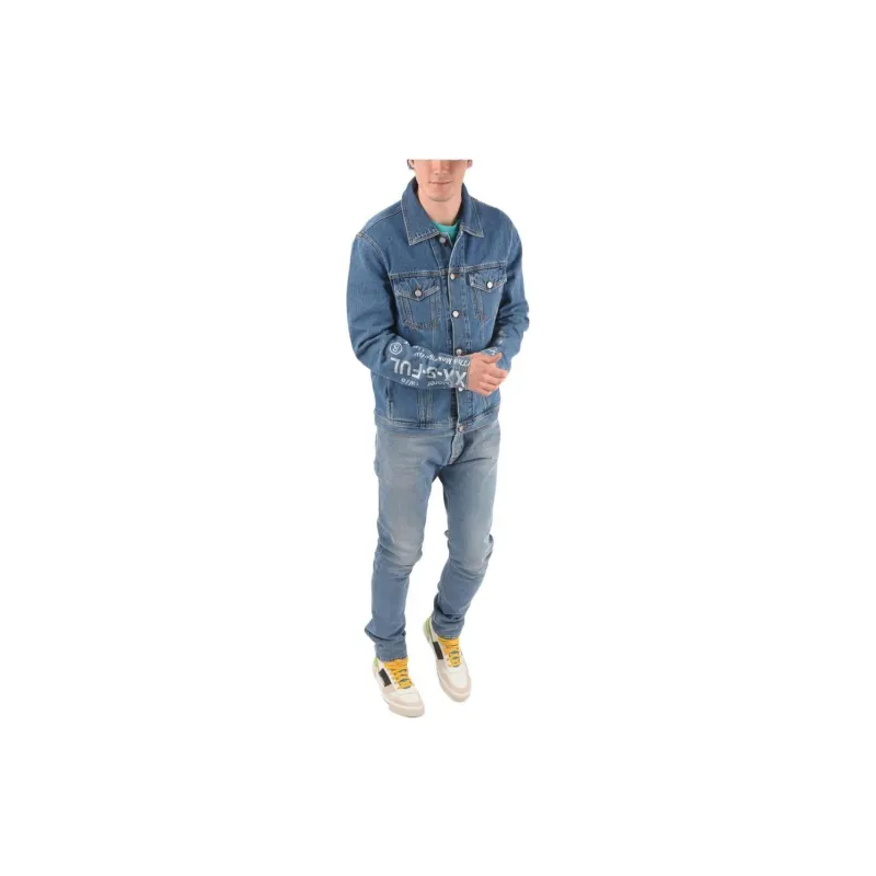 DIESEL Denim Jackets Men Blue-2
