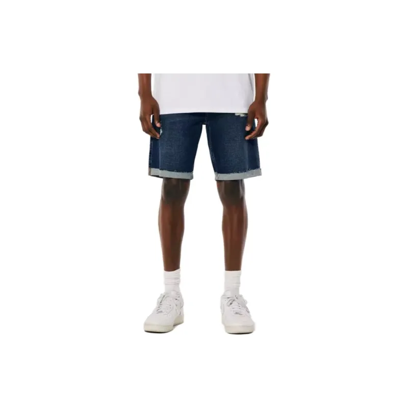 Hollister Denim Shorts Men Dark Blue-1