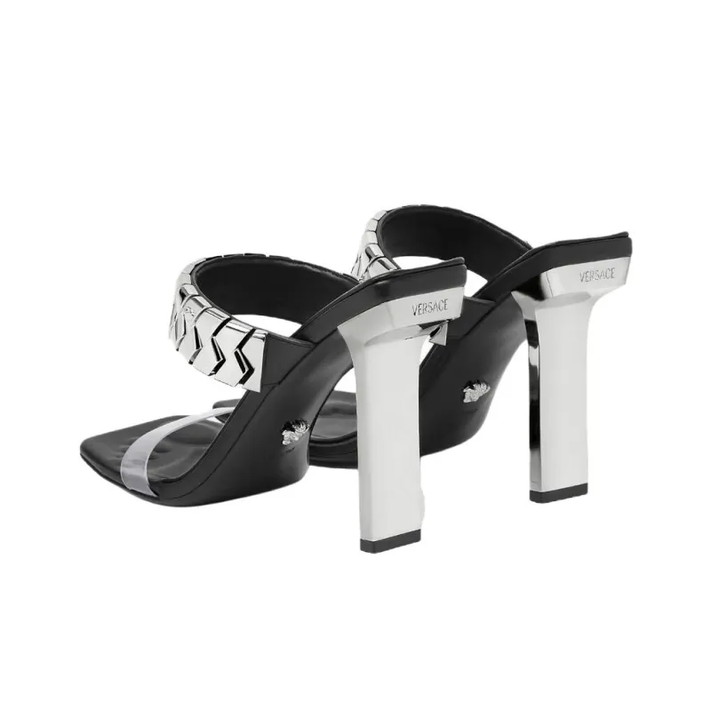 VERSACE Slide Slippers 10.5cm Women's Silver-3