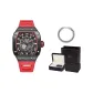 Black Case Red Dial Red Strap-22cm Cuban Bracelet