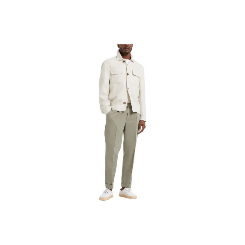 Brunello Cucinelli Pressed Crease Tapered Leg Trousers-1