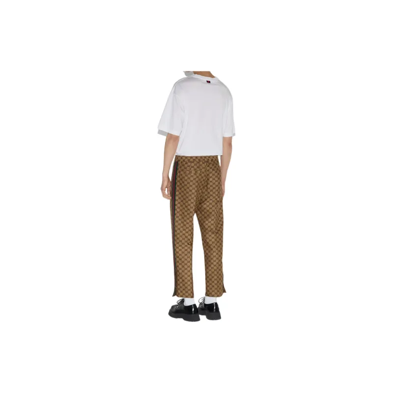 GUCCI Lido Knitted Sweatpants Men's Camel-3