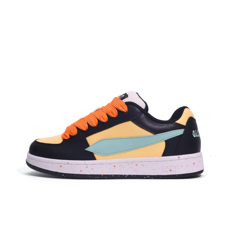 GLO BULL Skateboard Shoes Unisex Low Top Black Yellow Orange-0