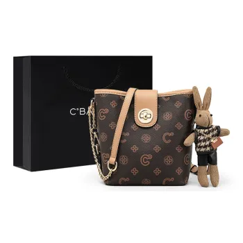 C°BANNER Synthetic Leather Crossbody Bag, Shoulder Bag, Bucket Bag Small Size Women's Coffee