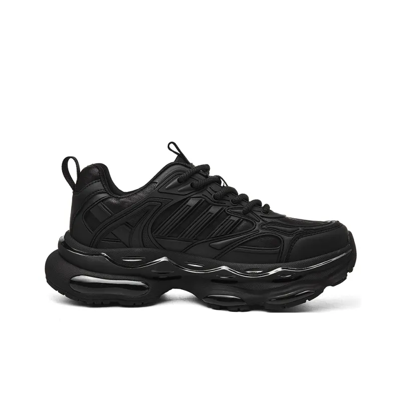 JEEP SPIRIT Cushioned Anti-Slip Wear-Resistant Breathable Lightweight Low-Top Chunky Sneakers Men's Graphite Black-16