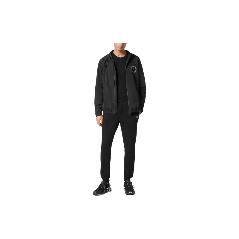 PLEIN SPORT Carbon Tiger Hooded Windbreaker-1