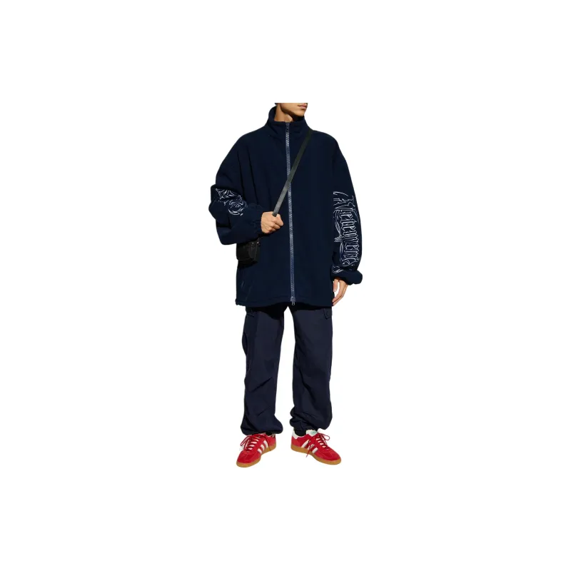 Vetements Embroidered Metal Logo Fleece Jacket-2