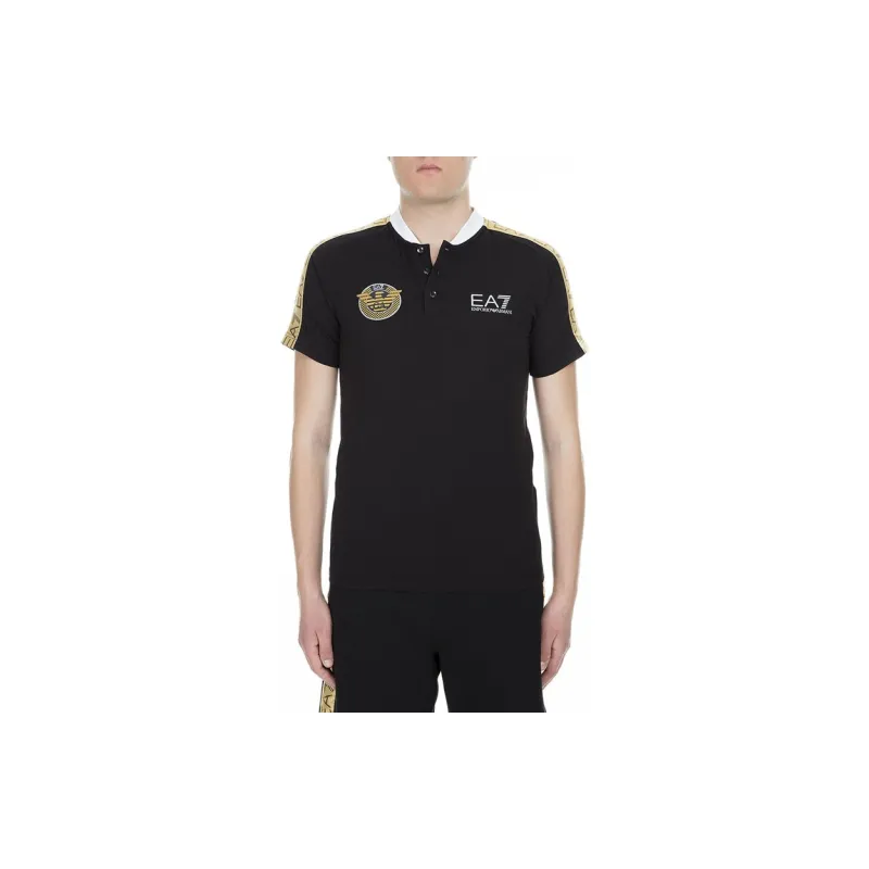 EMPORIO ARMANI EA7 Polo Shirts Men Black/Gold-4