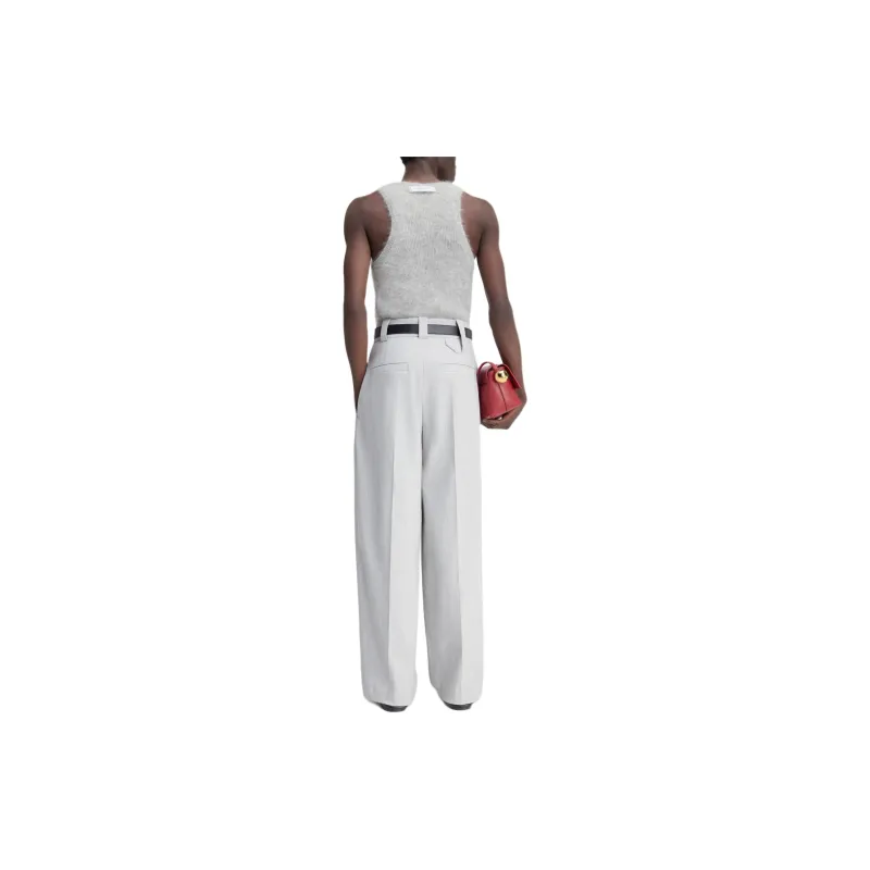 Jacquemus FW24 Curved Pleated Pants Suit Trouser Men's Light Grey/Light Gray-2