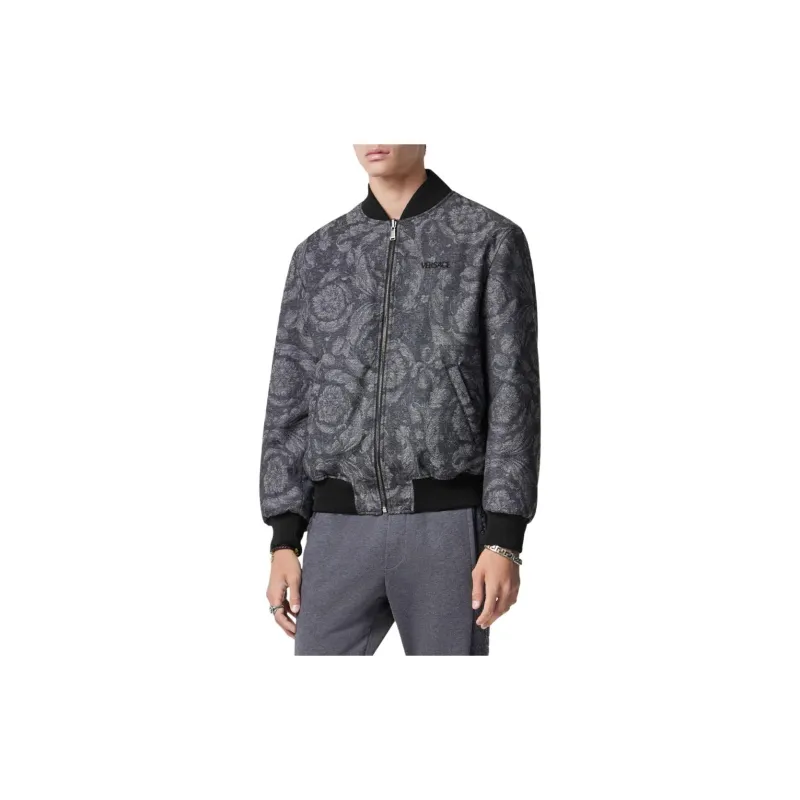 VERSACE Reversible Logo embroidered Bomber Jacket-2
