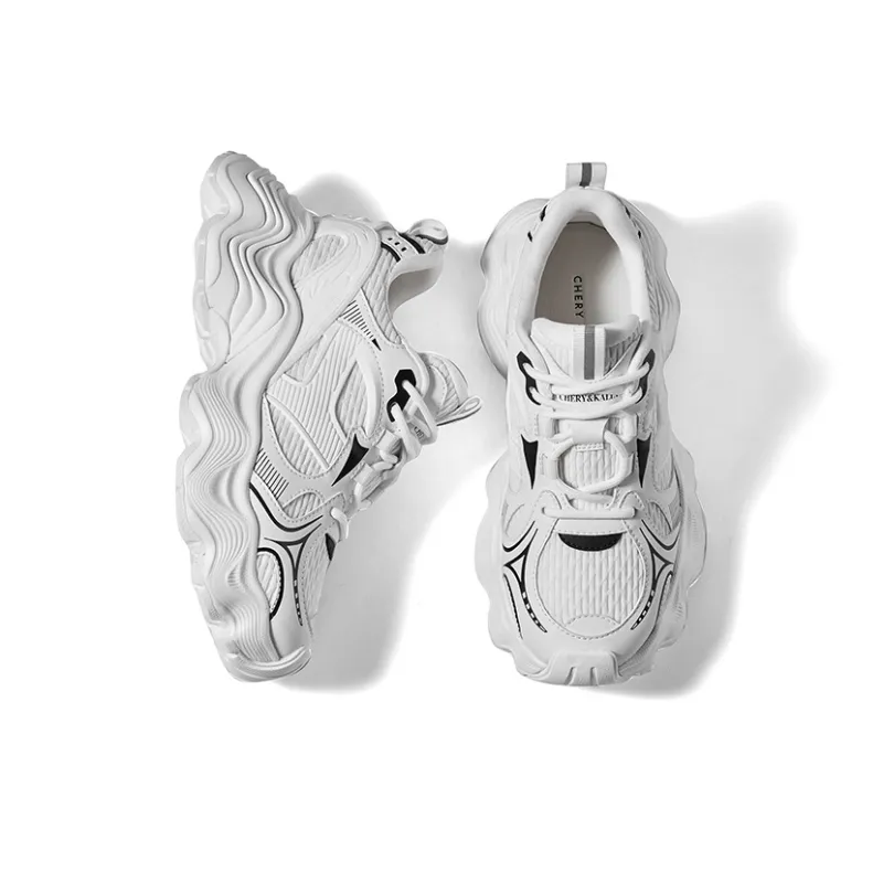 CHERYKALLY Cushioning Anti Slip And Wear Resistant Height Increasing Low Top Chunky Sneakers Women's-4