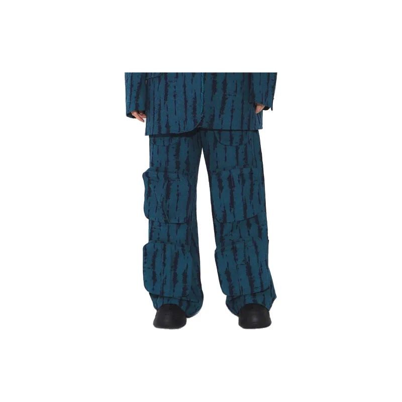 VANN VALRENCÉ Casual Pants Unisex Peacock Blue-5