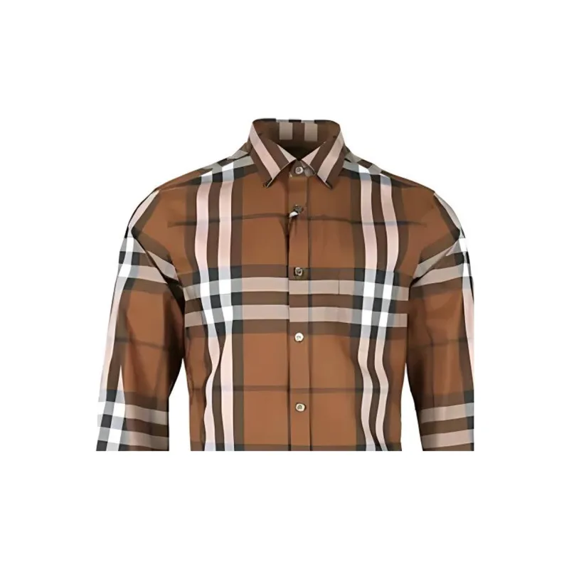 Burberry Shirts Men Brown-3