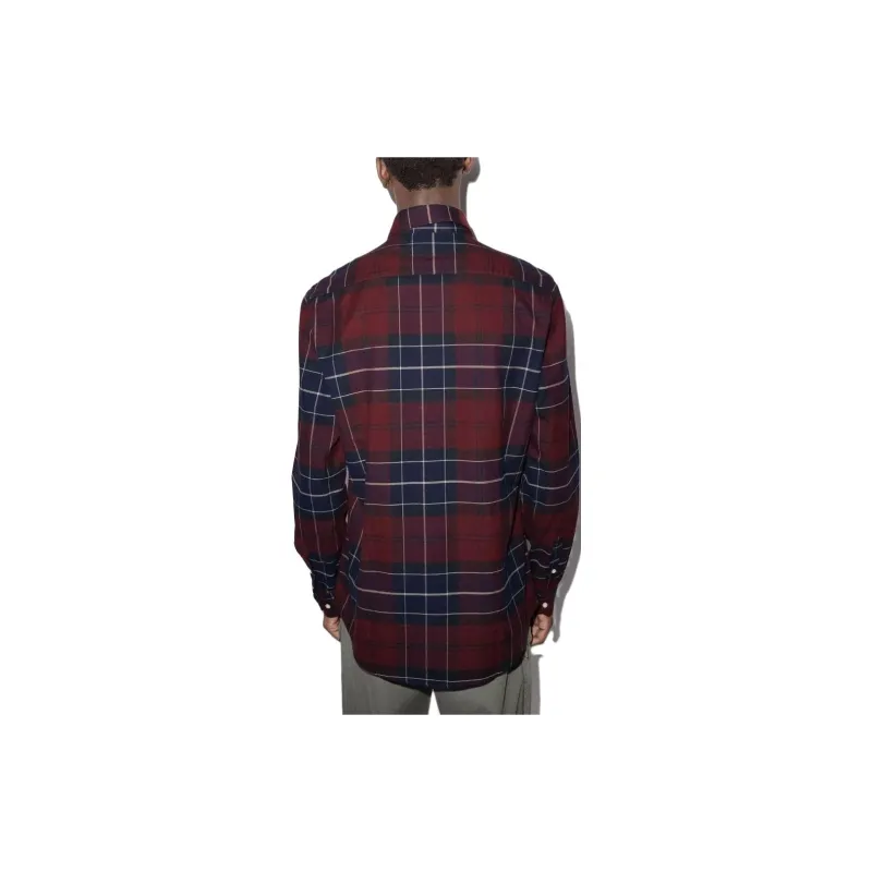 BARBOUR FW23 Shirt Men's Red Blue-3
