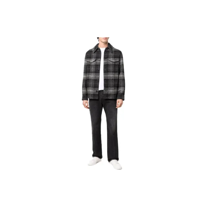 Ami Paris Checked Button up Shirt Jacket-2