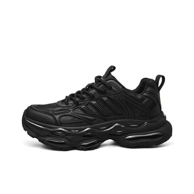 JEEP SPIRIT Cushioned Anti-Slip Wear-Resistant Breathable Lightweight Low-Top Chunky Sneakers Men's Graphite Black-15