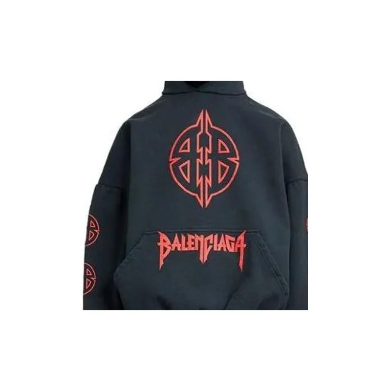 Balenciaga Graphic-print Cotton Hoodie-5