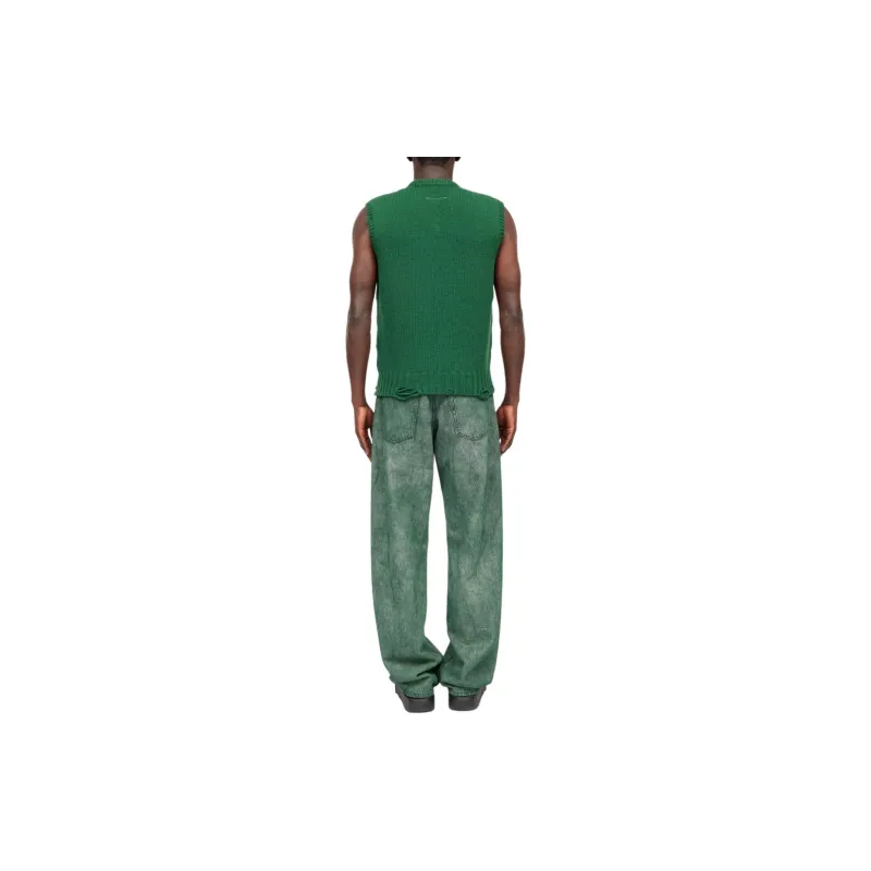 MM6 Maison Margiela V Neck Ribbed Jumper-2