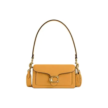 COACH Tabby Polished Pebble Leather Portable Crossbody Bag, Shoulder Bag Small Size Women's Mustard Yellow