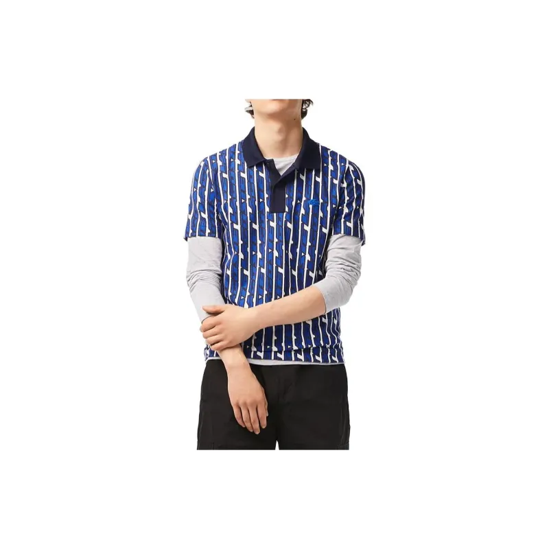 LACOSTE Polo Shirt Men's Blue White-2