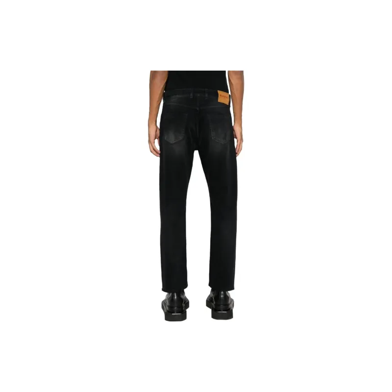 MARNI Whiskering Effect Logo Patch Jeans-2