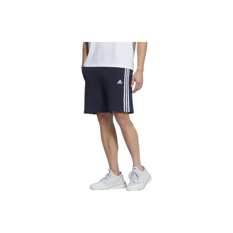 Adidas Essentials Plus Loose Fit Three Stripes French Terry Shorts Casual Shorts Men's Black-1