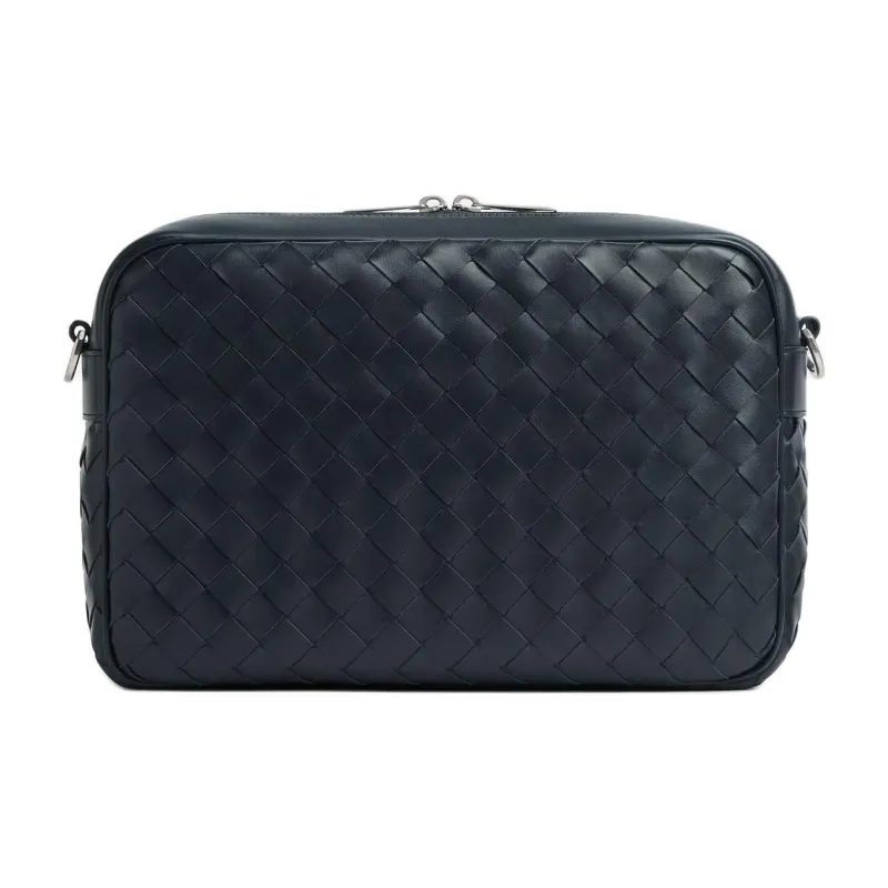 Bottega Veneta Grained Leather Camera Bag Shoulder Bag Crossbody Bag Medium Size Men's Dark Blue-2