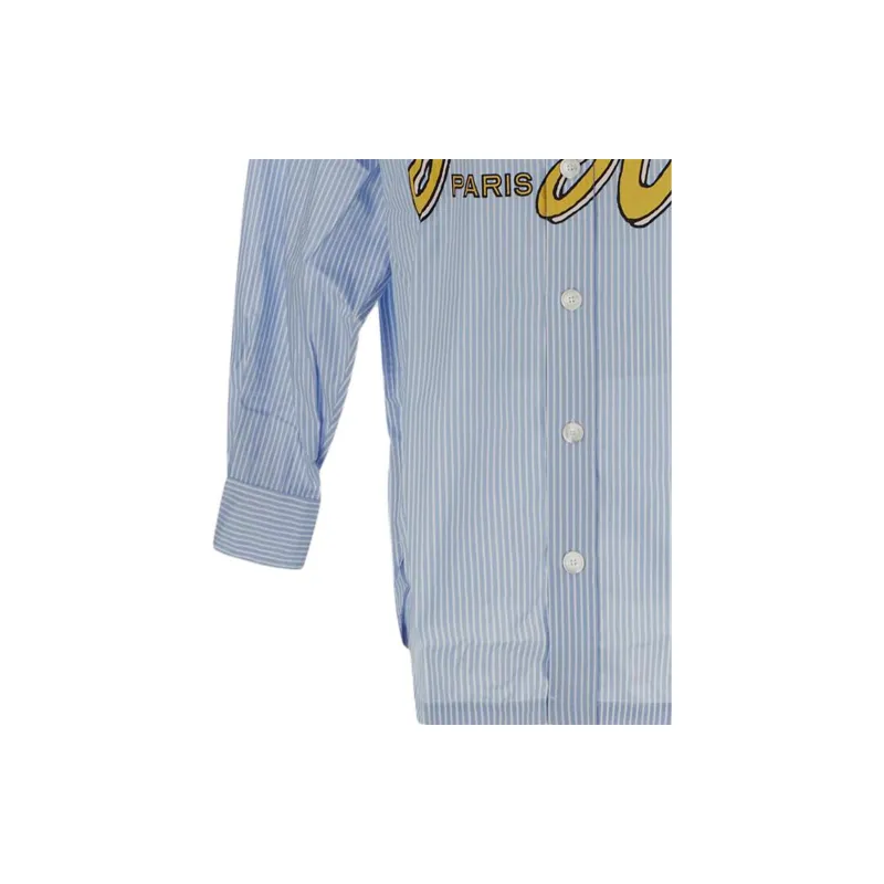 KENZO Logo print Striped Cotton Shirt-8