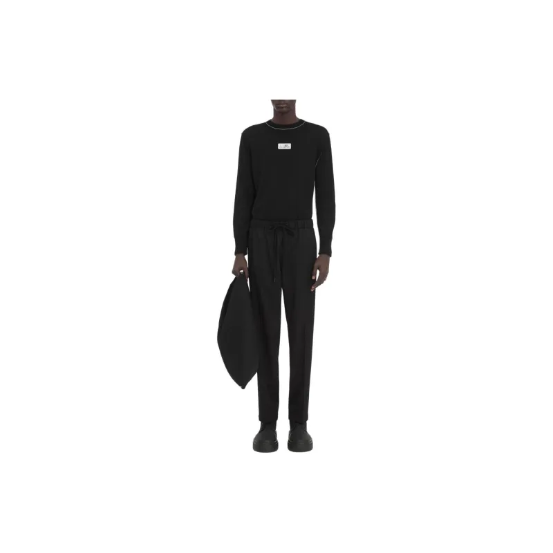 MM6 Maison Margiela Mid Rise Drawstring Trousers-1