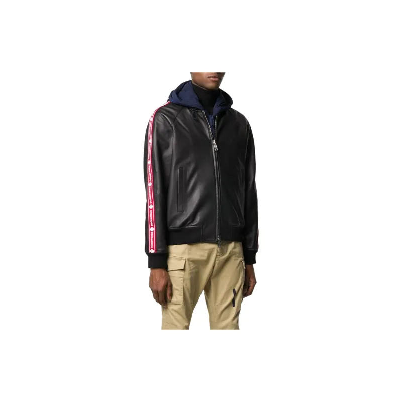 DSQUARED 2 Leather Jacket Men's Black-3