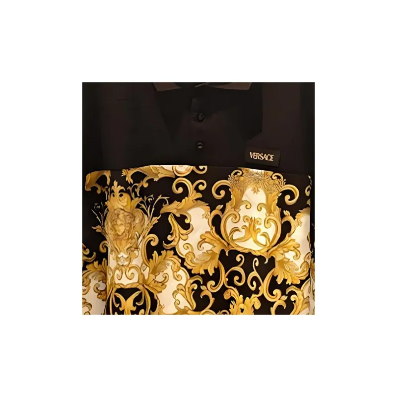 VERSACE Medusa Print Short Sleeves Polo Shirt-5