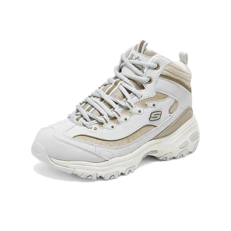 Skechers DLITES Anti Slip And Wear Resistant Breathable High Top Casual Shoes Women's Gray Black-2