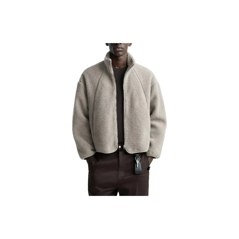 ZARA Jackets Men Gray Green-1