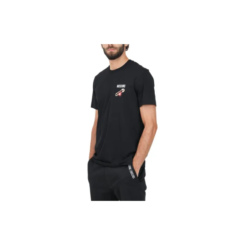 MOSCHINO Heart Safety Pin Crewneck T Shirt-4