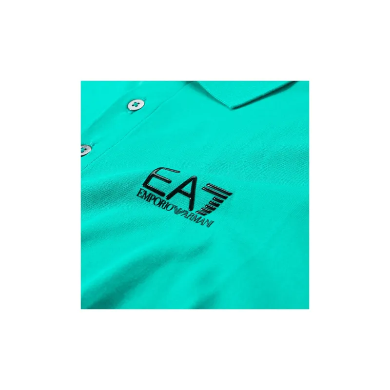 EMPORIO ARMANI EA7 SS24 Polo Shirt Men's Turquoise Color-2