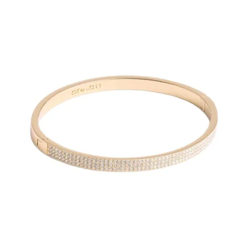COACH Brass, Glass, Cubic Zirconia Bangles Women's Gold