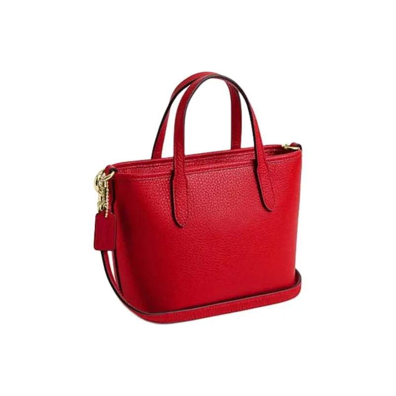 COACH City Cow Leather Tote Bag Shopping Bag Shoulder Bag Crossbody Bag Handbag Mini Women's Red-1