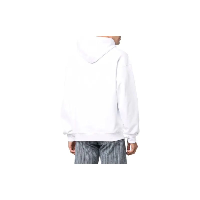 MOSCHINO Logo Printed Straight Hem Drawstring Hoodie-2