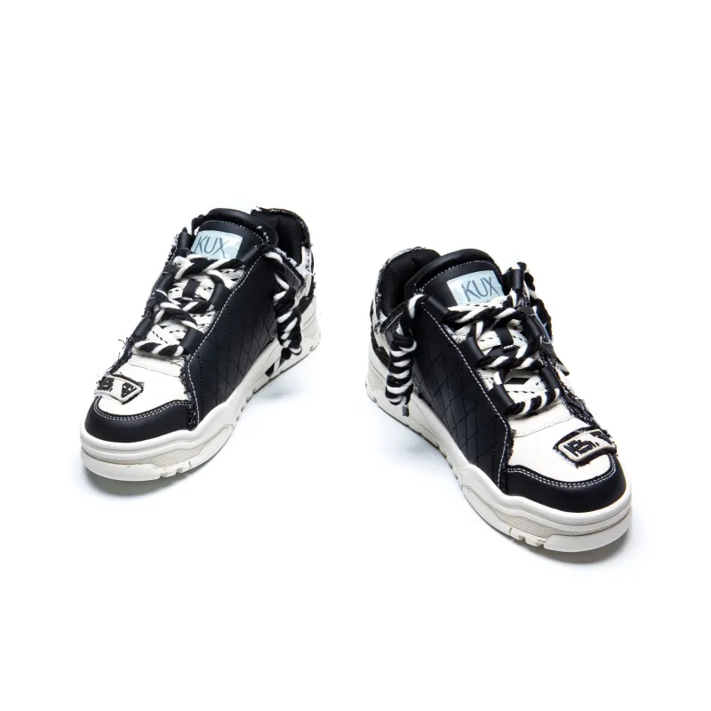 KUX Denim Mini Puffy Wear-Resistant Height Increasing Low-Top Skateboard Shoes Unisex-11
