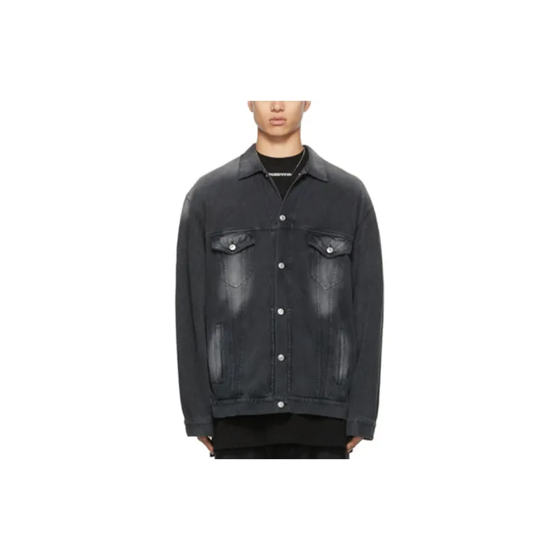 Balenciaga Denim Jacket Loose Fit Men's Black-1