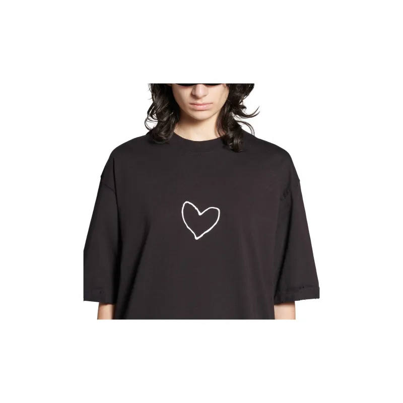 Balenciaga T Shirt Loose Fit Style Men's Black-4