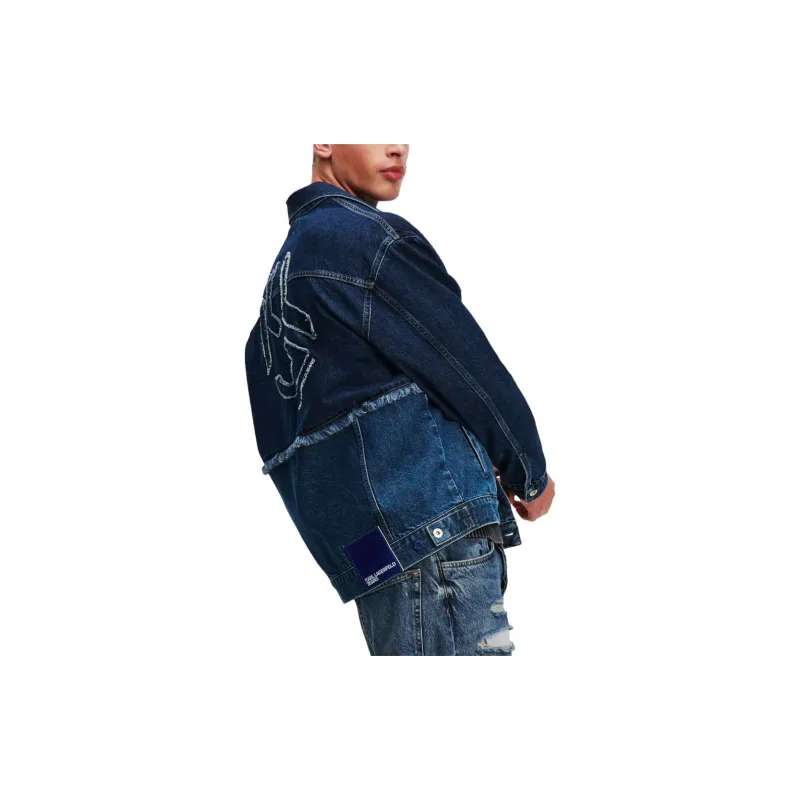 KARL LAGERFELD / Karl Lagerfeld Jeans Patchwork Panelled Denim Jacket-4