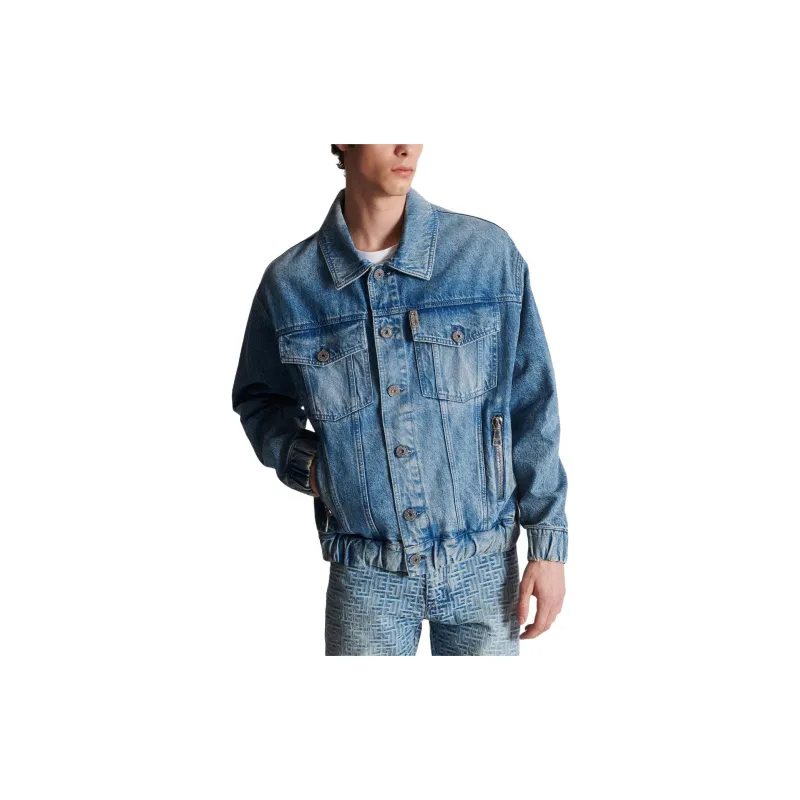 BALMAIN 70s Buttoned Long Sleeve Denim Jacket-3