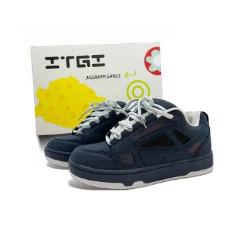 ITGI Anti Slip Wear Resistant Low Top Skateboard Shoes Unisex Dark Blue