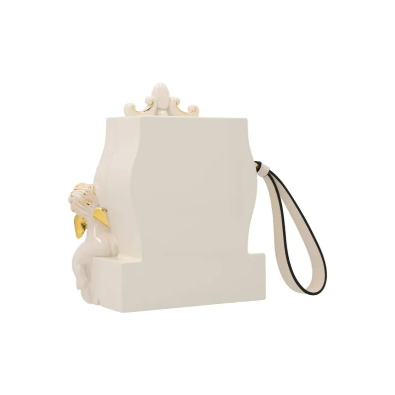MOSCHINO Clock Sculpted Clasp Fastened Clutch Bag-4