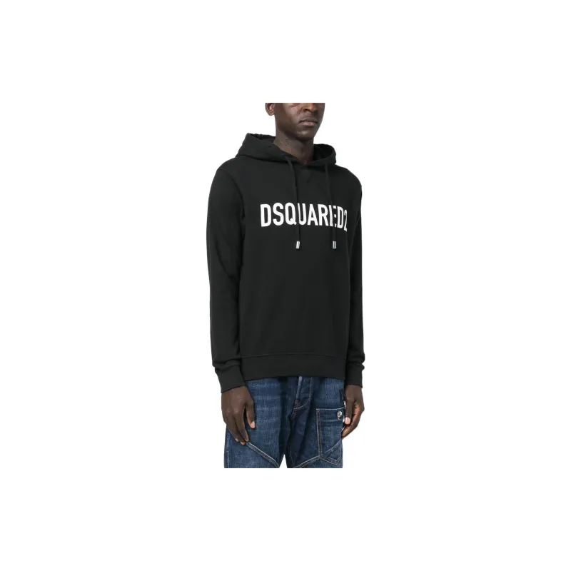 DSQUARED 2 Logo Printed Drawstring Hoodie-3